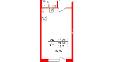 Студия, 24 м²