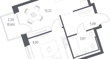 1-к. квартира, 31&nbsp;м²