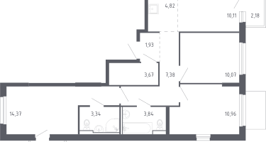Студия, 74&nbsp;м²