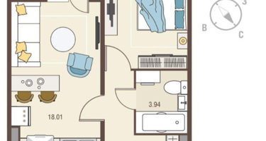 2-к. квартира, 40&nbsp;м²