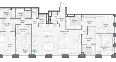 5-к. квартира, 218&nbsp;м²
