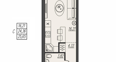 Студия, 25&nbsp;м²