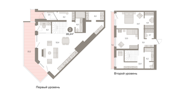 2-к. квартира, 161&nbsp;м²