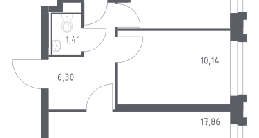 2-к. квартира, 50&nbsp;м²