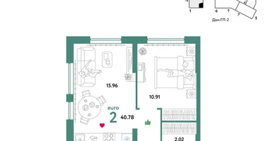 2-к. квартира, 40&nbsp;м²
