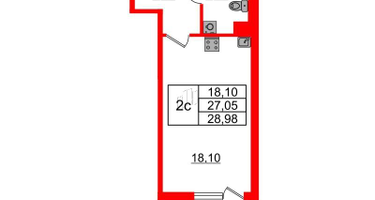 Студия, 27&nbsp;м²
