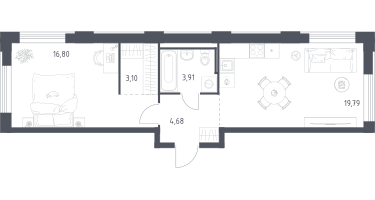 Студия, 48&nbsp;м²