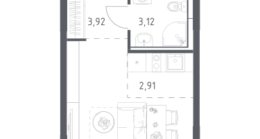 Студия, 22&nbsp;м²