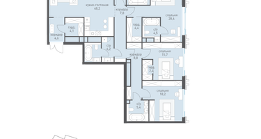 4-к. квартира, 178 м²