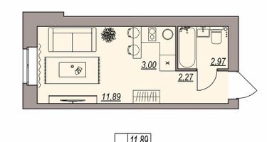 Студия, 20 м²