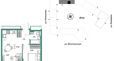 Студия, 37&nbsp;м²