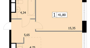 1-к. квартира, 41&nbsp;м²