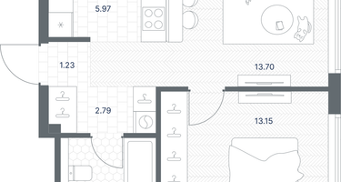 1-к. квартира, 41&nbsp;м²