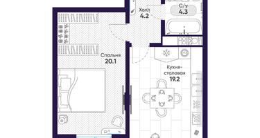 1-к. квартира, 47&nbsp;м²