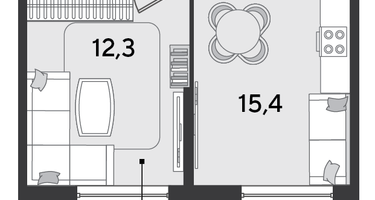 1-к. квартира, 37 м²