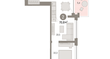 2-к. квартира, 70&nbsp;м²