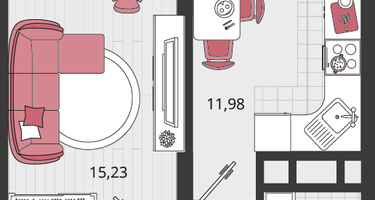 1-к. квартира, 45&nbsp;м²