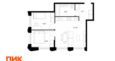 2-к. квартира, 50&nbsp;м²