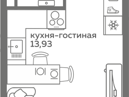 Студия, 21&nbsp;м²