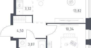 Студия, 35&nbsp;м²