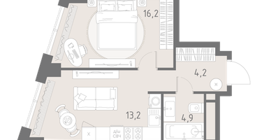 2-к. квартира, 38 м²