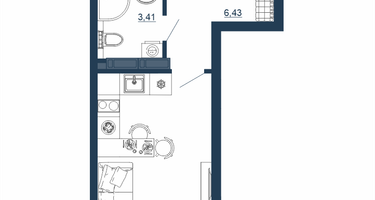 Студия, 25&nbsp;м²