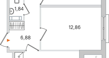 2-к. квартира, 54&nbsp;м²