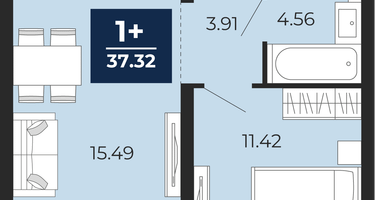 1-к. квартира, 35&nbsp;м²