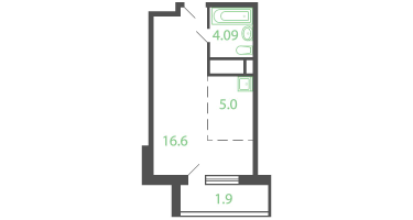Студия, 28&nbsp;м²