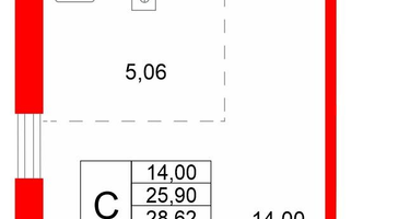 Студия, 28&nbsp;м²