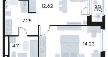 1-к. квартира, 39&nbsp;м²