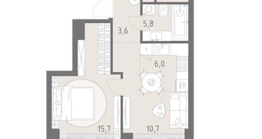 1-к. квартира, 41&nbsp;м²