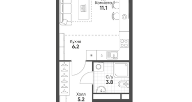 Студия, 26&nbsp;м²