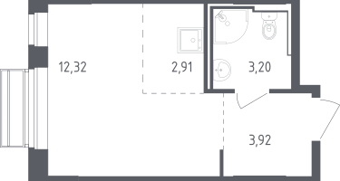 Студия, 22&nbsp;м²