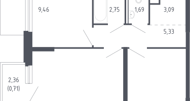 2-к. квартира, 50&nbsp;м²