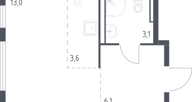 Студия, 25&nbsp;м²