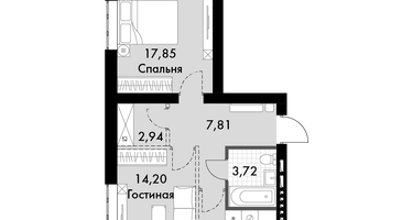 2-к. квартира, 53 м²