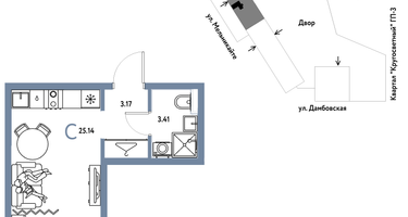 Студия, 25 м²