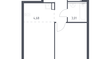 Студия, 44&nbsp;м²