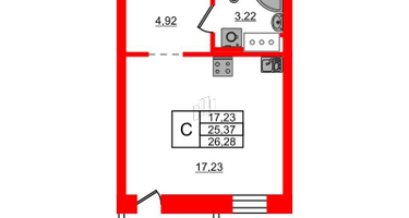 Студия, 26&nbsp;м²