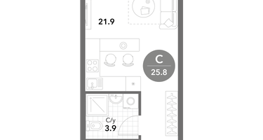 Студия, 25&nbsp;м²