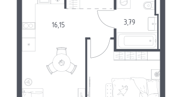 1-к. квартира, 32&nbsp;м²