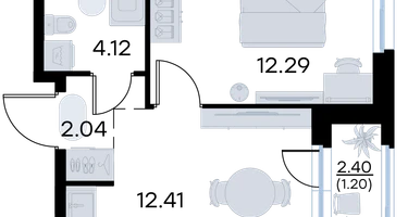 1-к. квартира, 32 м²