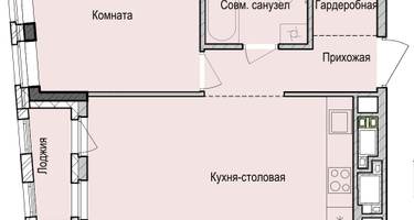 1-к. квартира, 40 м²