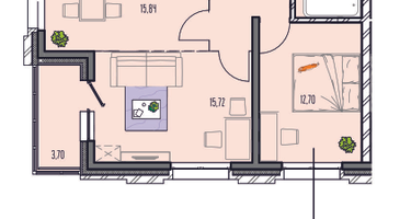 2-к. квартира, 68&nbsp;м²