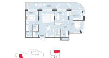 3-к. квартира, 140 м²