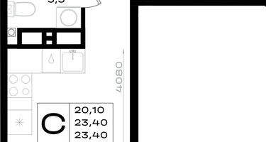 Студия, 23&nbsp;м²