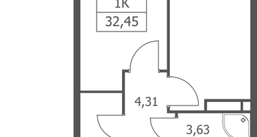 1-к. квартира, 32&nbsp;м²