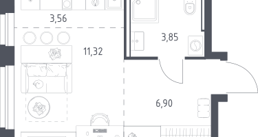 Студия, 25&nbsp;м²
