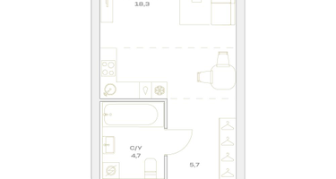 Студия, 28&nbsp;м²